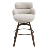 Jena Beige/Walnut Counter Height Chair w/Swivel - Ornate Home