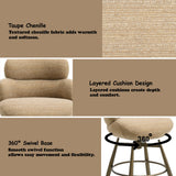 Jena Taupe/Bronze Counter Height Chair w/Swivel - Ornate Home