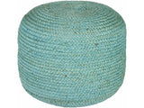 Jenkinjones Knitted Aqua Jute Pouf - Ornate Home