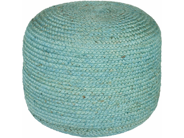 Jenkinjones Knitted Aqua Jute Pouf - Ornate Home
