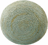 Jenkinjones Knitted Aqua Jute Pouf - Ornate Home