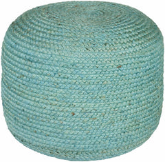 Jenkinjones Knitted Aqua Jute Pouf - Ornate Home