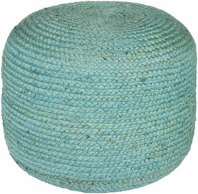 Jenkinjones Knitted Aqua Jute Pouf - Ornate Home