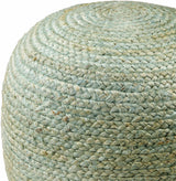Jenkinjones Knitted Aqua Jute Pouf - Ornate Home