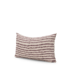 Jenna Beige 14x26 with Merlot Print Linen Lumbar Decorative Pillow Cover - Ornate Home