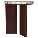 Jenna Brown 2-piece Round Marble Top Coffee Table Set - Ornate Home