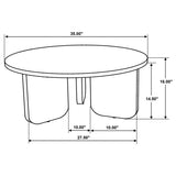 Jenna Brown 2-piece Round Marble Top Coffee Table Set - Ornate Home