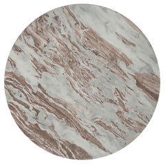 Jenna Brown 35-inch Round Marble Top Cocktail Coffee Table - Ornate Home