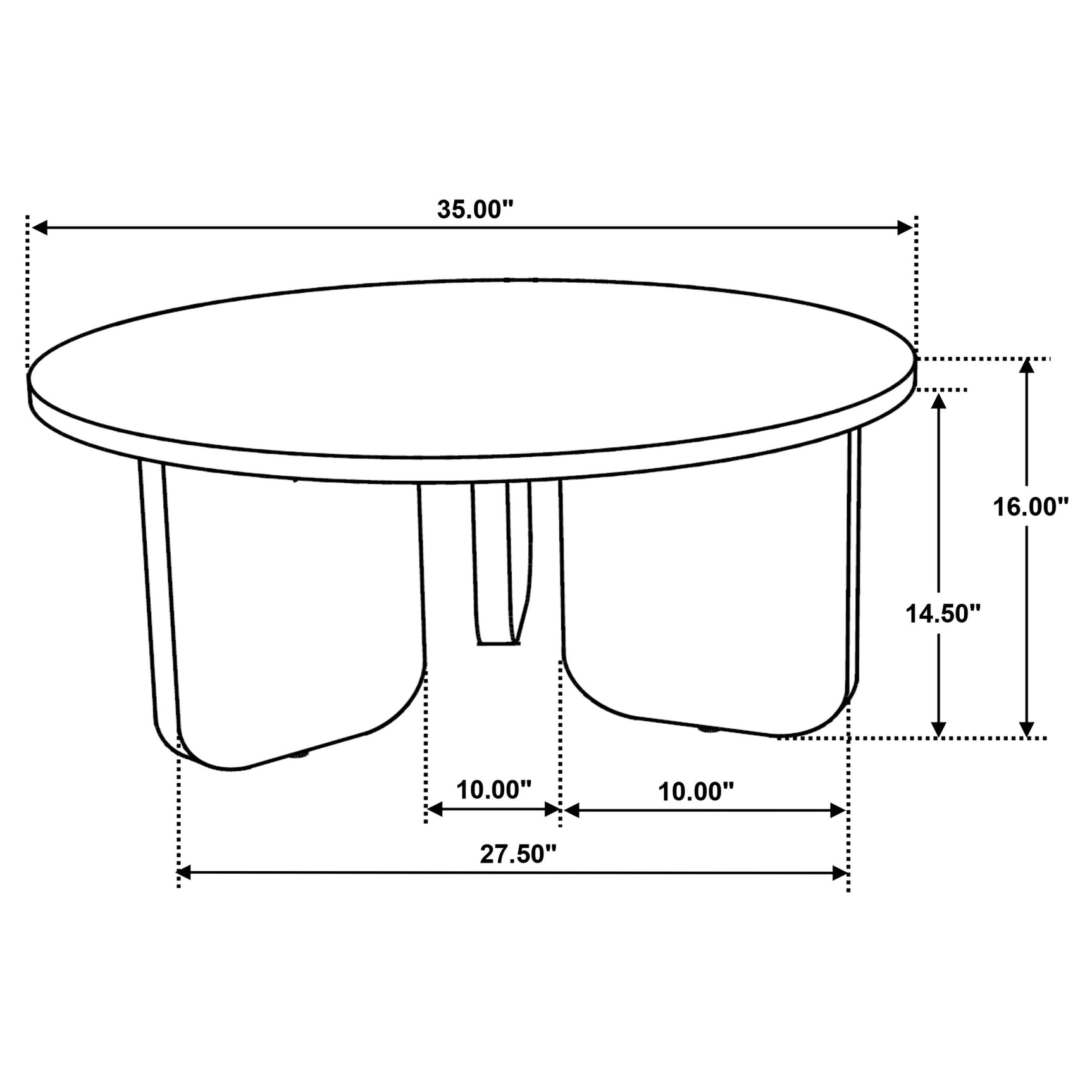 Jenna Brown 35-inch Round Marble Top Cocktail Coffee Table - Ornate Home