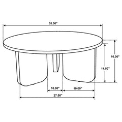 Jenna Brown 35-inch Round Marble Top Cocktail Coffee Table - Ornate Home