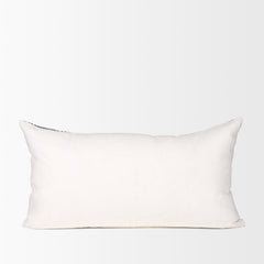 Jenna Cream/Black 14x26 Print Linen Lumbar Decorative Pillow Cover - Ornate Home