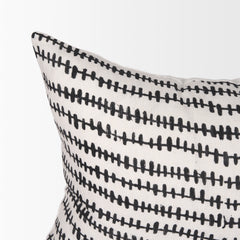 Jenna Cream/Black 14x26 Print Linen Lumbar Decorative Pillow Cover - Ornate Home