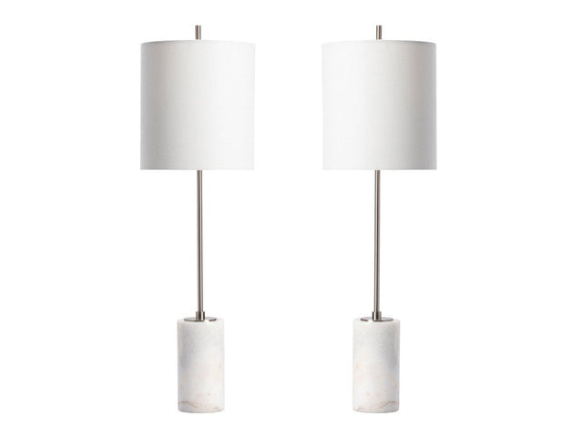 Jenna Silver/White Table Lamp (Set of 2) - Ornate Home