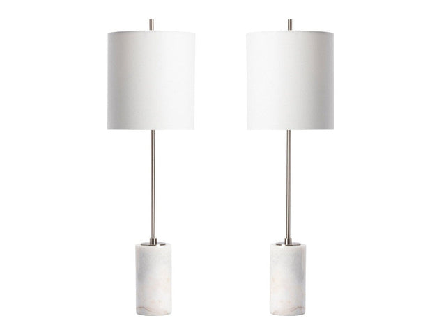Jenna Silver/White Table Lamp (Set of 2) - Ornate Home