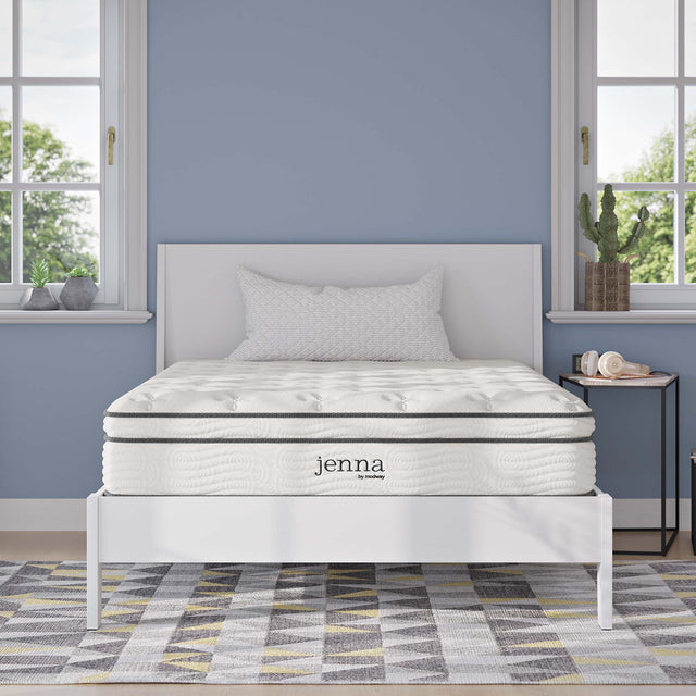 Jenna White 10" Innerspring and Foam Full Mattress - Ornate Home