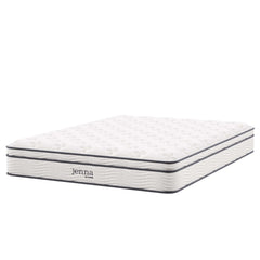 Jenna White 10" Innerspring and Foam Queen Mattress - Ornate Home
