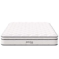 Jenna White 10" Innerspring and Foam Queen Mattress - Ornate Home