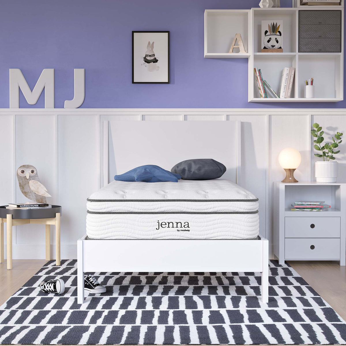 Jenna White 10" Innerspring and Foam Twin Mattress - Ornate Home