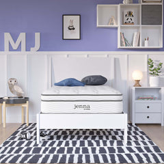 Jenna White 10" Innerspring and Foam Twin Mattress - Ornate Home