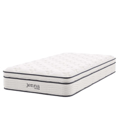 Jenna White 10" Innerspring and Foam Twin Mattress - Ornate Home
