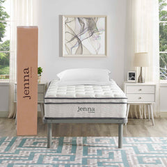 Jenna White 10" Innerspring and Foam Twin Mattress - Ornate Home