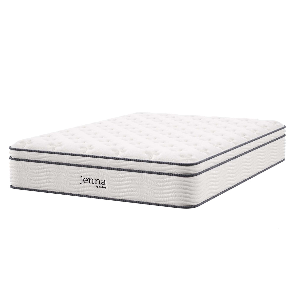 Jenna White 12" Innerspring and Foam Full Mattress - Ornate Home