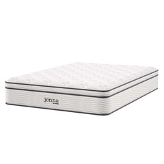 Jenna White 12" Innerspring and Foam Full Mattress - Ornate Home
