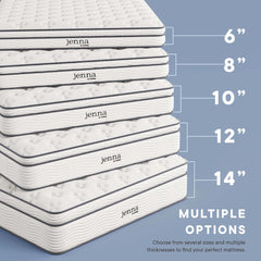 Jenna White 12" Innerspring and Foam Full Mattress - Ornate Home