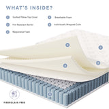Jenna White 12" Innerspring and Foam Queen Mattress - Ornate Home