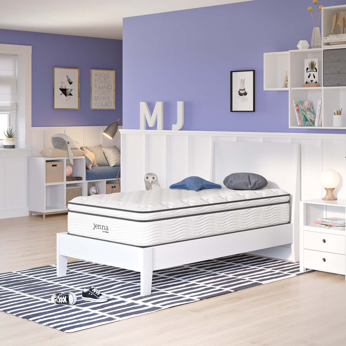 Jenna White 12" Innerspring and Foam Twin Mattress - Ornate Home