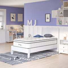 Jenna White 12" Innerspring and Foam Twin Mattress - Ornate Home