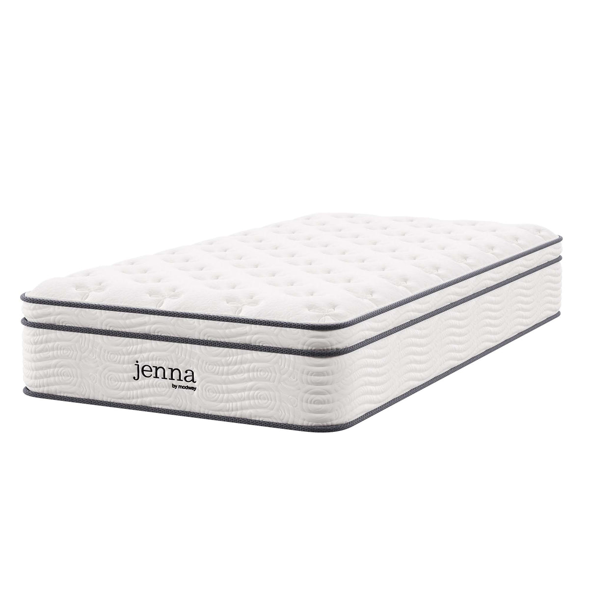 Jenna White 12" Innerspring and Foam Twin Mattress - Ornate Home