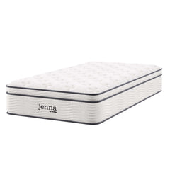 Jenna White 12" Innerspring and Foam Twin Mattress - Ornate Home