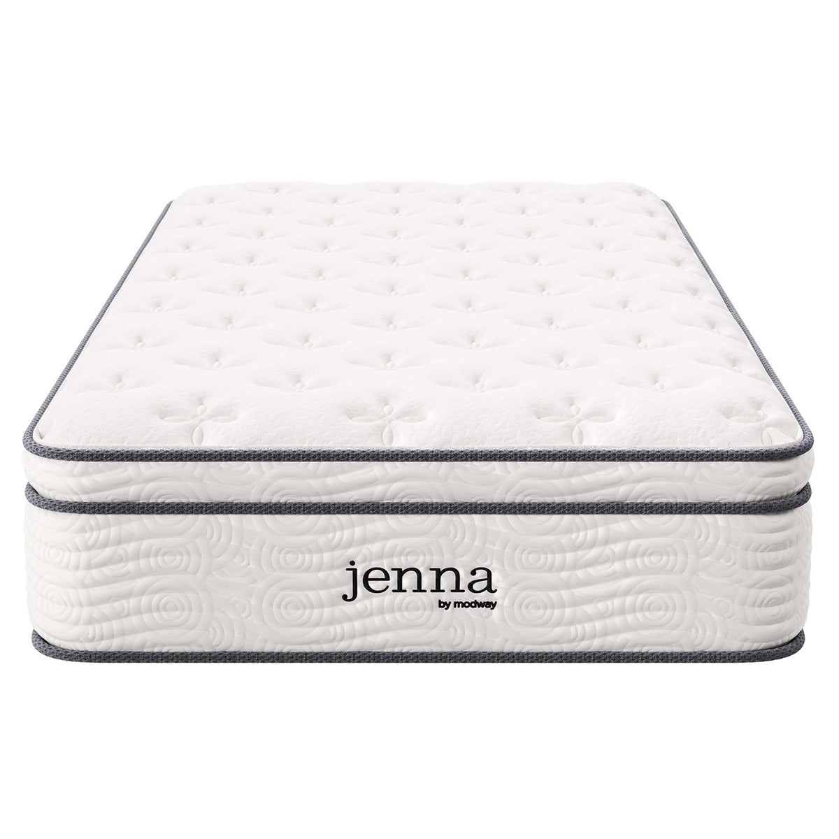 Jenna White 12" Innerspring and Foam Twin Mattress - Ornate Home