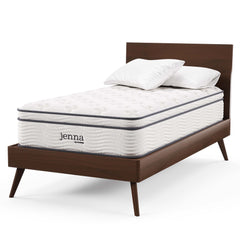 Jenna White 12" Innerspring and Foam Twin Mattress - Ornate Home
