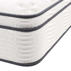 Jenna White 12" Innerspring and Foam Twin Mattress - Ornate Home