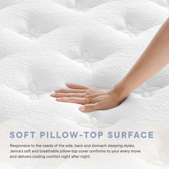 Jenna White 12" Innerspring and Foam Twin Mattress - Ornate Home