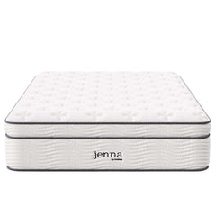 Jenna White 14" Innerspring and Foam Full Mattress - Ornate Home