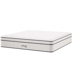 Jenna White 14" Innerspring and Foam King Mattress - Ornate Home