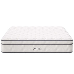 Jenna White 14" Innerspring and Foam King Mattress - Ornate Home
