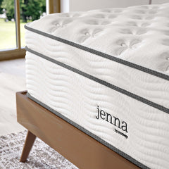 Jenna White 14" Innerspring and Foam King Mattress - Ornate Home