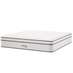Jenna White 14" Innerspring and Foam King Mattress - Ornate Home