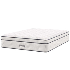 Jenna White 14" Innerspring and Foam Queen Mattress - Ornate Home