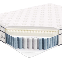 Jenna White 14" Innerspring and Foam Queen Mattress - Ornate Home