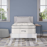 Jenna White 14" Innerspring and Foam Twin Mattress - Ornate Home
