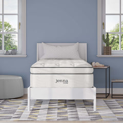 Jenna White 14" Innerspring and Foam Twin Mattress - Ornate Home