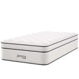 Jenna White 14" Innerspring and Foam Twin Mattress - Ornate Home