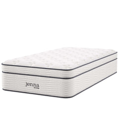 Jenna White 14" Innerspring and Foam Twin Mattress - Ornate Home