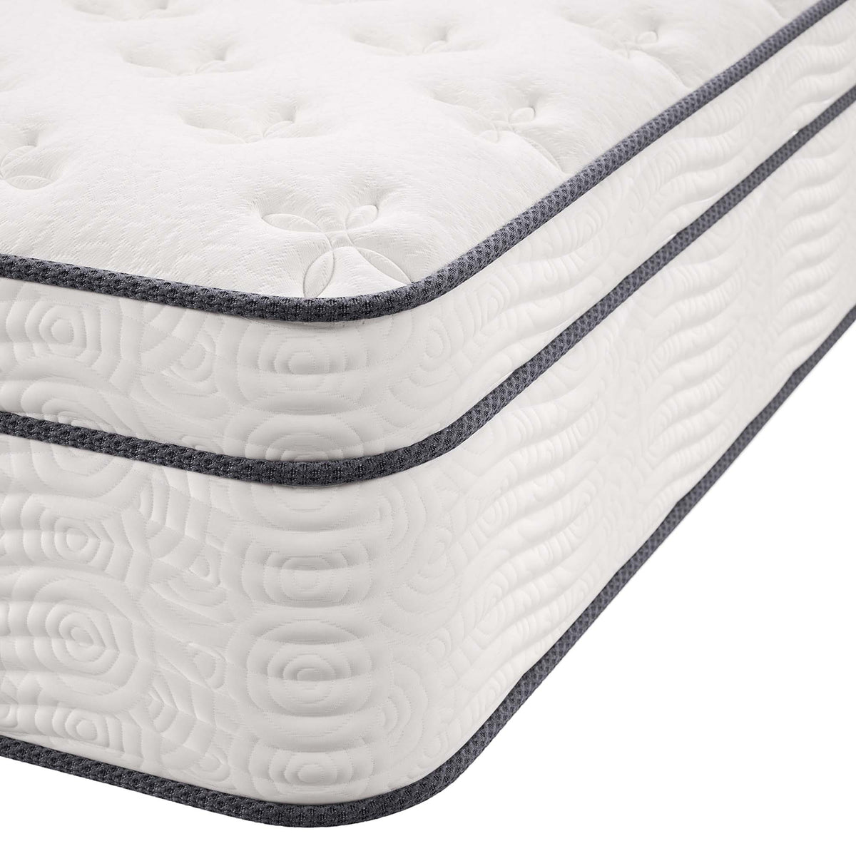 Jenna White 14" Innerspring and Foam Twin Mattress - Ornate Home