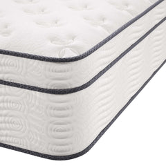Jenna White 14" Innerspring and Foam Twin Mattress - Ornate Home